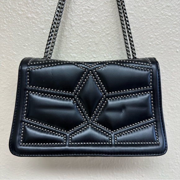 Rivets Chain Crossbody Bag / Purse in Black - Picture 3 of 6